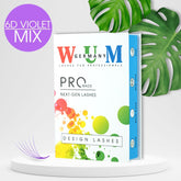 Lila Wimpern - 6D fertige Wimpernfächer - 6in1 Box Künstliche Wimpern 0.07 CC Lila - WUM GERMANY - fertige Wimpernfächer